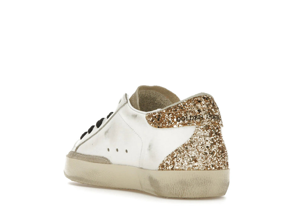 Golden Goose Super-Star Blanc Argent Or Paillettes (Femme)