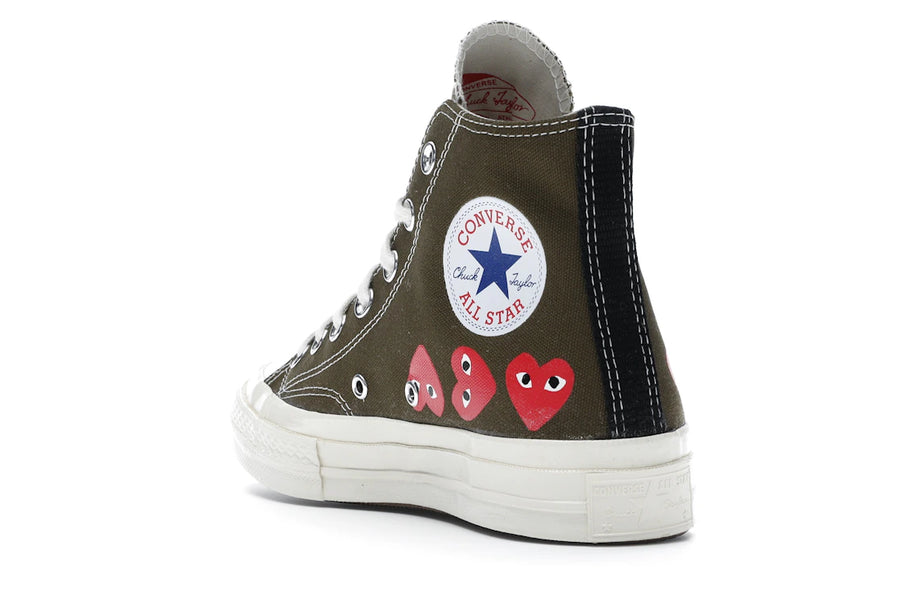 Converse Chuck Taylor All Star 70 Hi Comme des Garçons PLAY Vert Multi-Cœurs