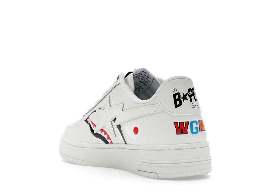 A Bathing Ape Bape Sta Low Shark Pack White