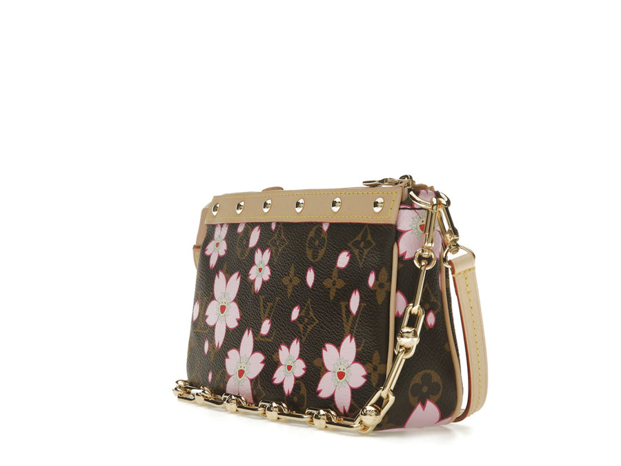 Louis Vuitton x Takashi Murakami Cherry Blossom Pochette Accessoires Sakura Brown