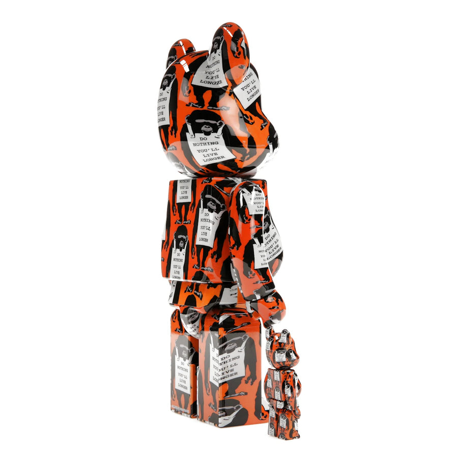 Ensemble de panneaux Bearbrick Monkey 100 % et 400 % orange