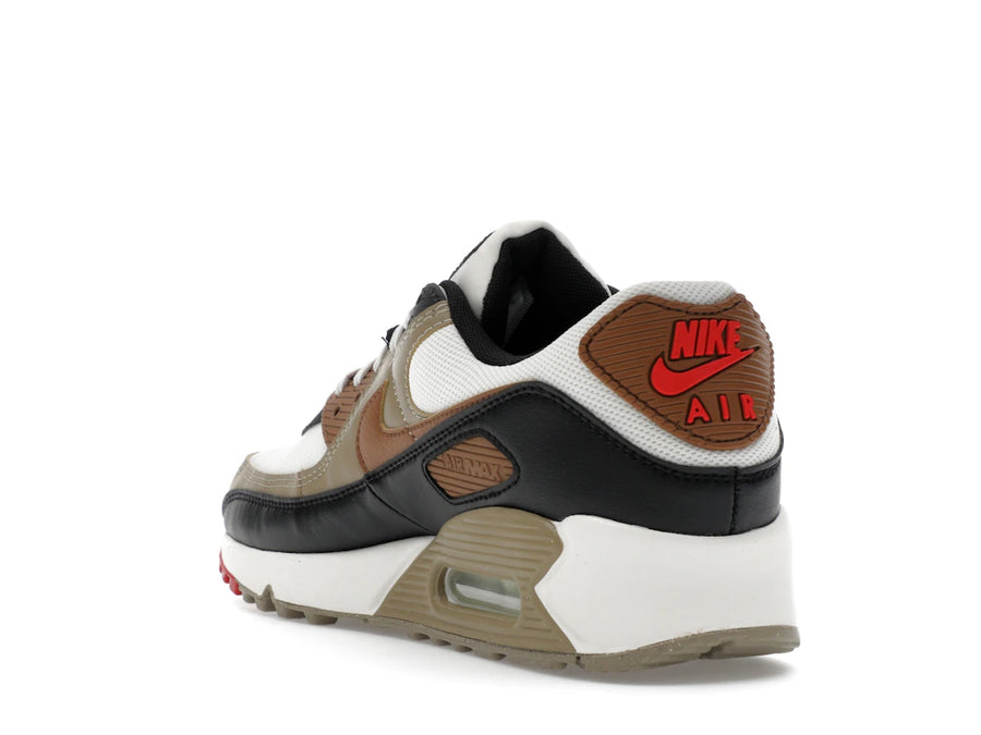 Nike Air Max 90 Phantom Black Fire Red Light British Tan (Women's)