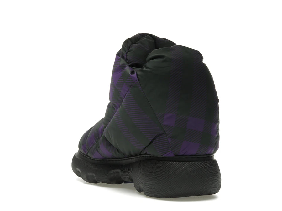 Bottines Burberry Check Pillow noires et violettes (Femme)