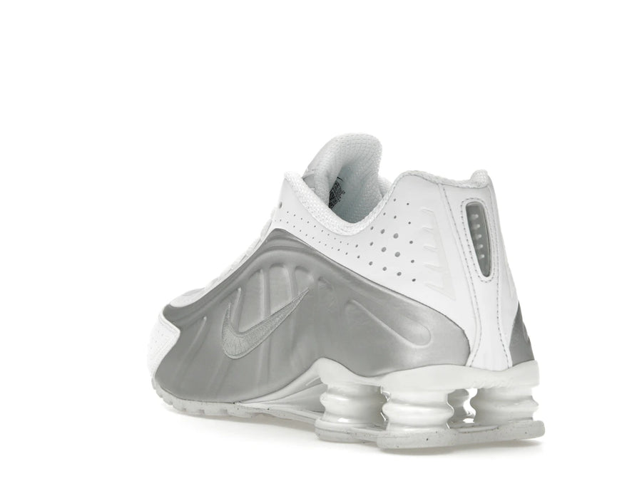 Nike Shox R4 Blanc Cramoisi Vif Argent Métallisé