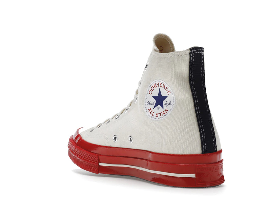 Converse Chuck Taylor All Star 70 Hi Comme des Garcons PLAY Egret Red Midsole