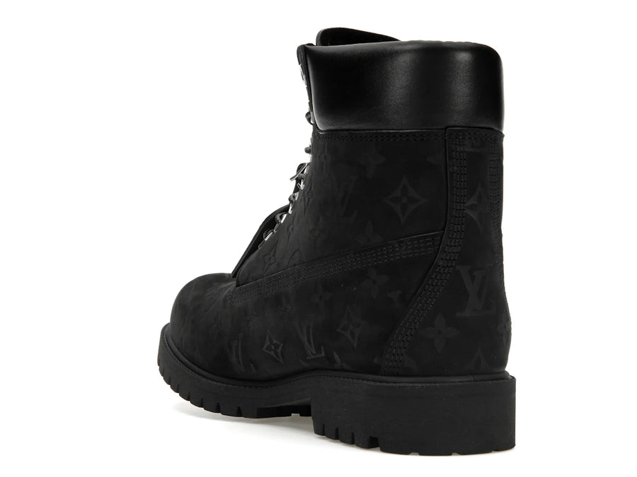 Bottines Louis Vuitton Timberland 6" noires monogrammées