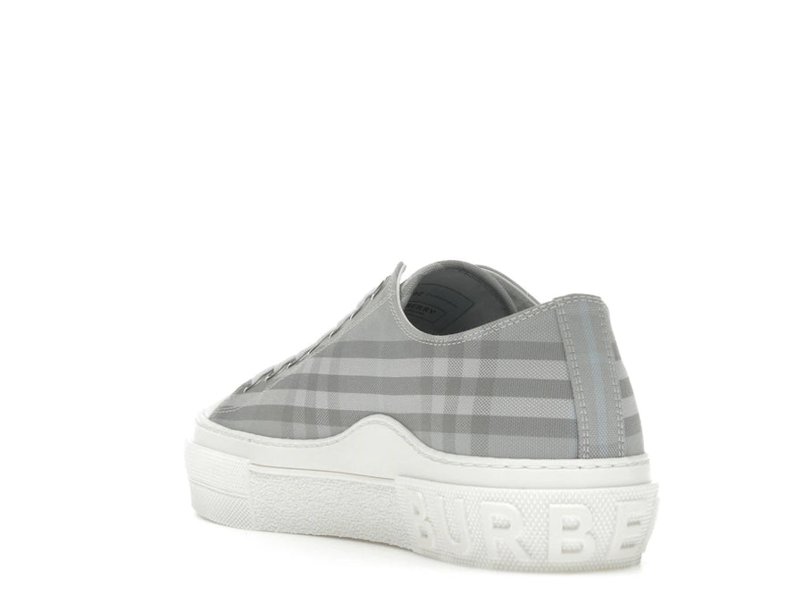 Baskets en coton à carreaux vintage Burberry, grises et bleues