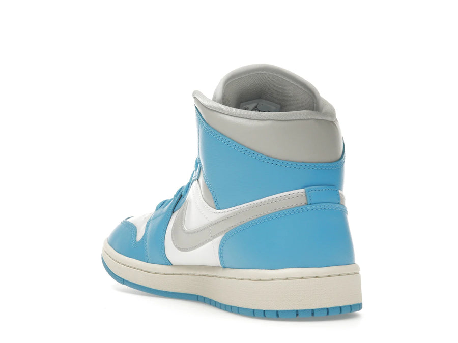 Jordan 1 Mid Bleu Poudre Foncé Blanc Voile Gris Neutre (Femme)