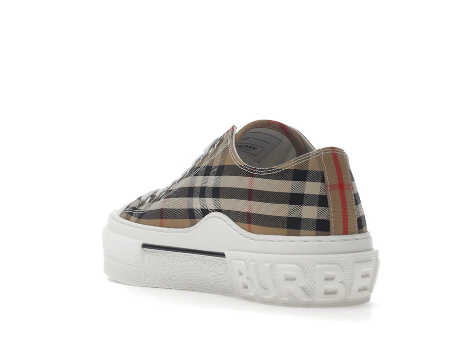 Burberry Vintage Check Cotton Sneakers Archive Beige White (Women's)