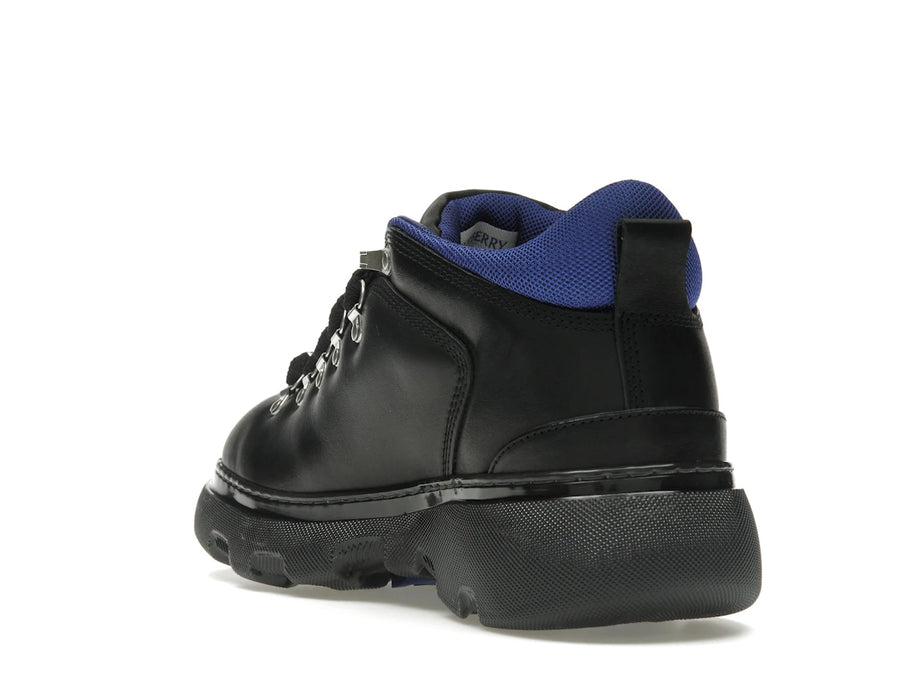 Bottes de randonnée en cuir noir Burberry