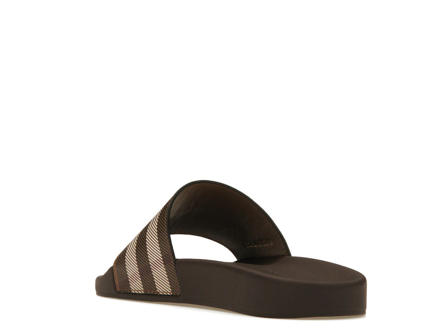 Sandales Burberry à carreaux marron foncé