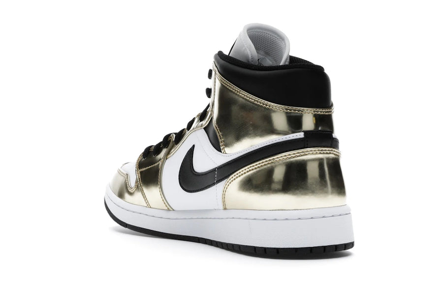 Jordan 1 Mid Or Métallisé Noir Blanc