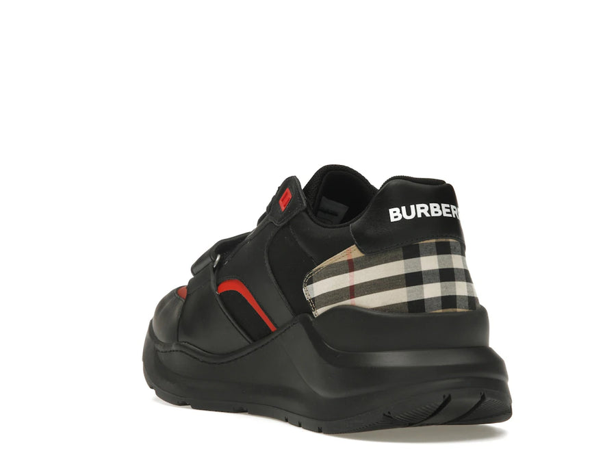 Baskets Burberry en daim à carreaux vintage noir
