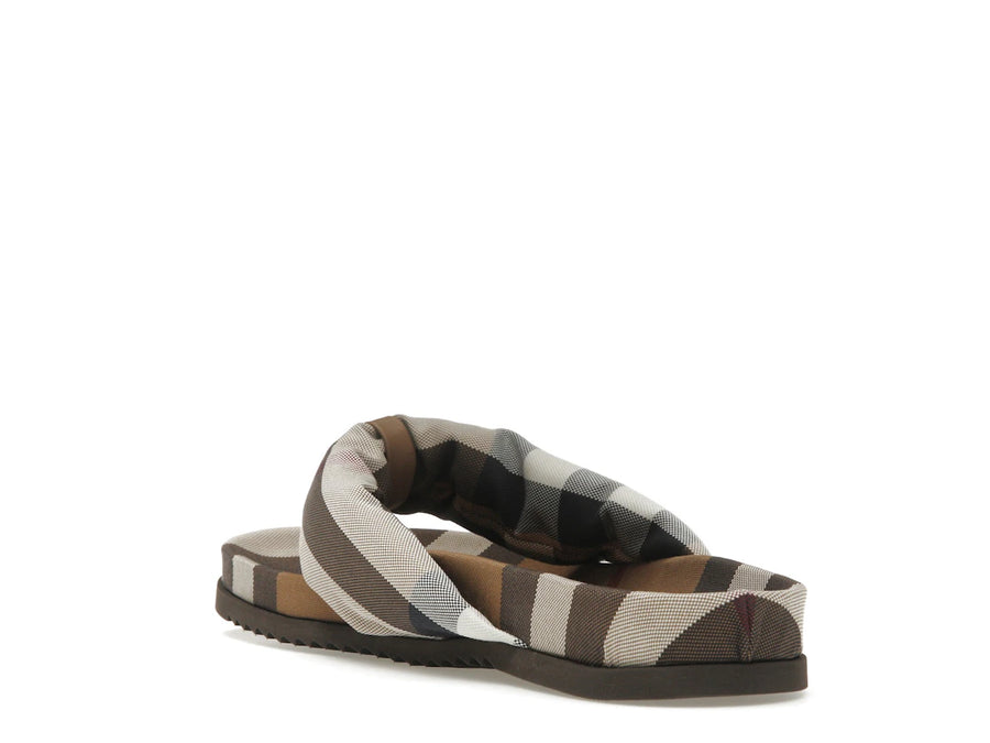 Burberry Check Print Thong Sandals Brown