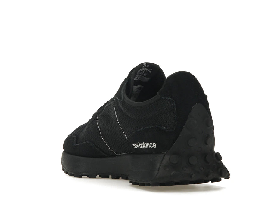 New Balance 327 Black White Tongue Logo