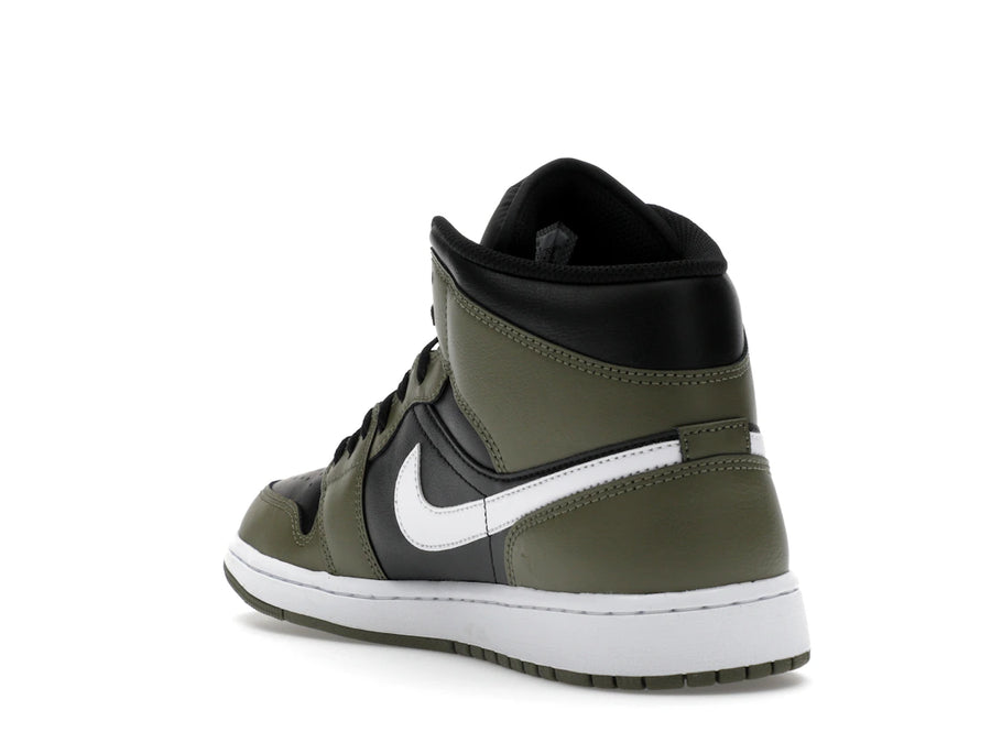 Jordan 1 Mid Black White Olive