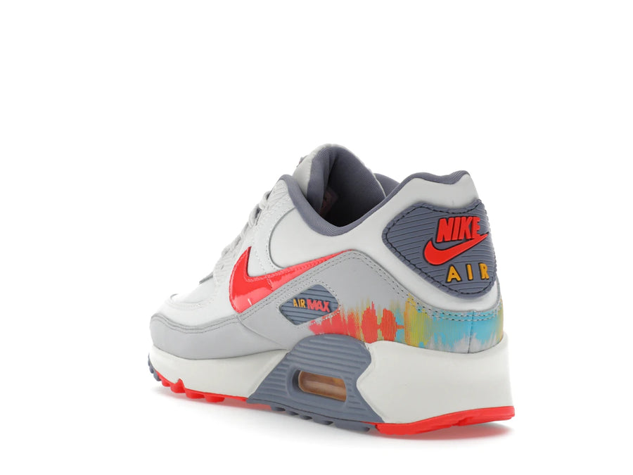 Nike Air Max 90 Premium Summit White Ashen Slate Pure Platinum Bright Crimson