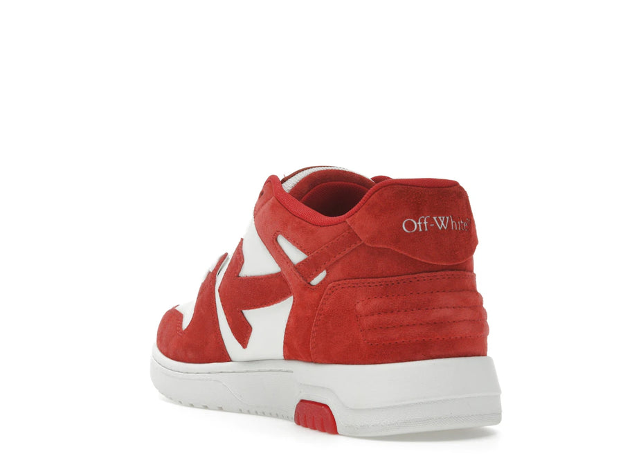 OFF-WHITE Out Of Office "OOO" Baskets basses en daim rouge brique et blanc