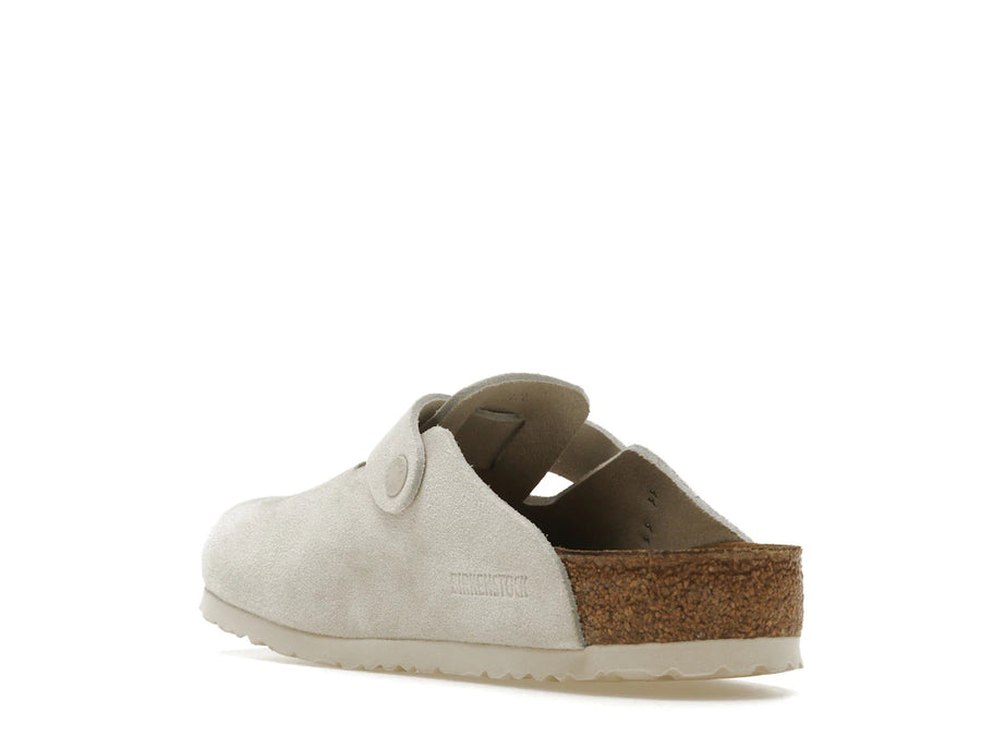 Birkenstock Boston en daim blanc antique