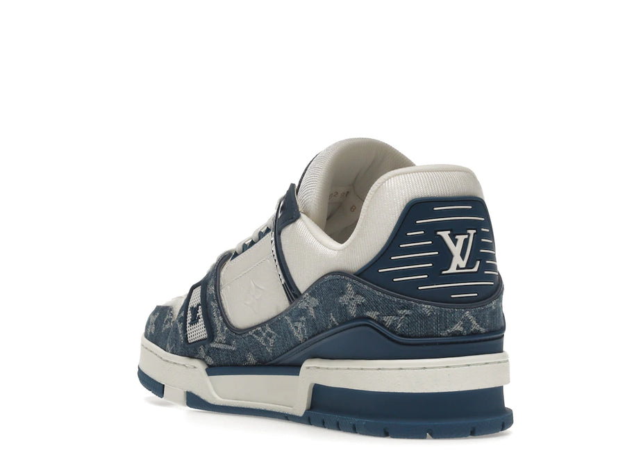 Baskets Louis Vuitton LV Monogram Denim Blanc Bleu