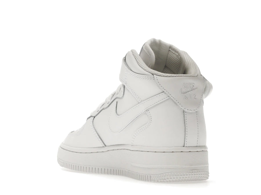 Nike Air Force 1 Mid LE Triple White (GS)