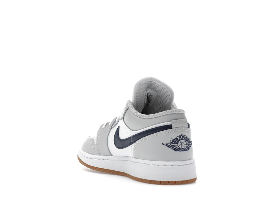 Jordan 1 Low Blanc Gris Neutre Gomme Bleu Marine Minuit (GS)