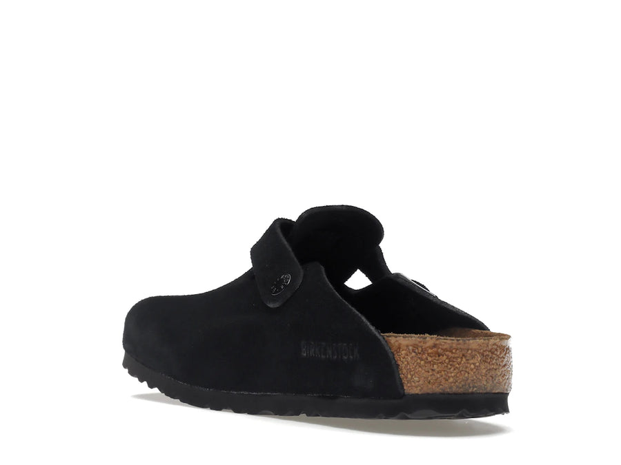 Birkenstock Boston à semelle souple en daim noir