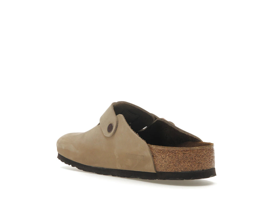 Birkenstock Boston en cuir huilé marron tabac