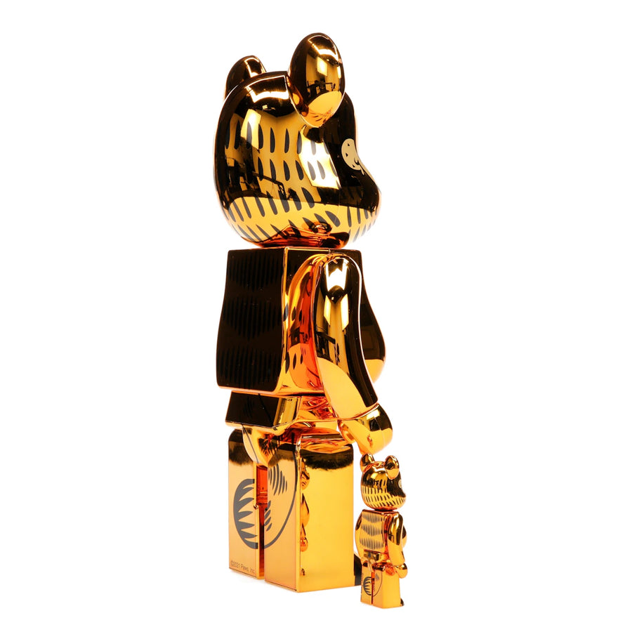 Bearbrick Garfield 100% & 400% Set Gold Chrome Ver.