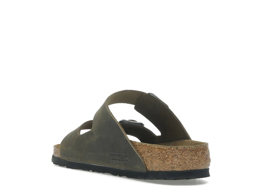 Birkenstock Arizona, semelle souple, cuir huilé, kaki délavé