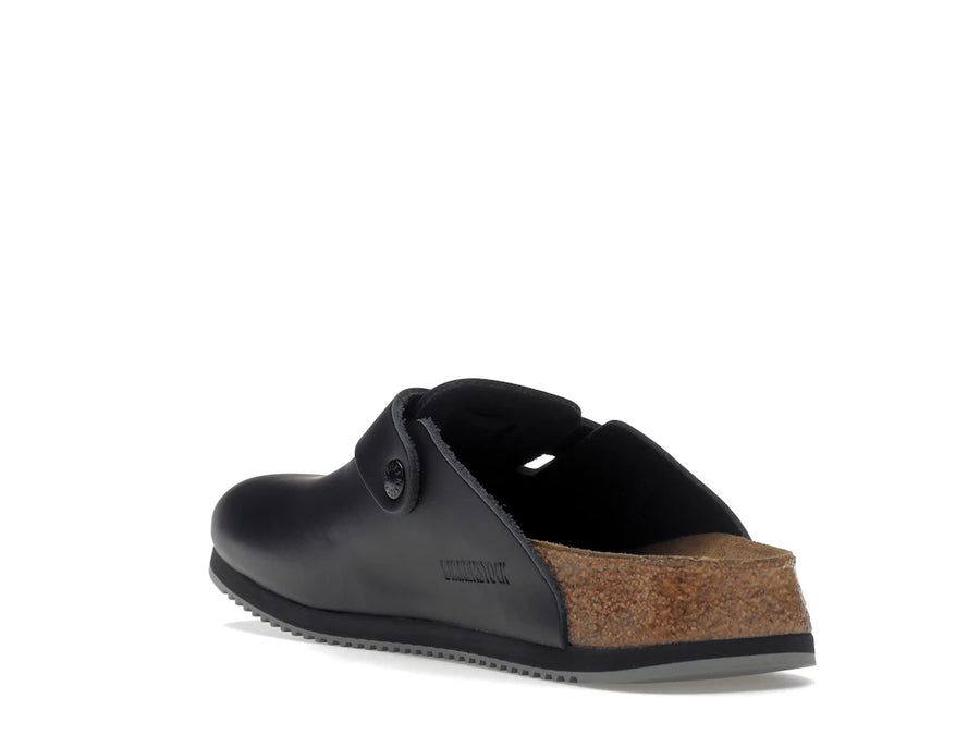 Birkenstock Boston Super Grip Cuir Noir