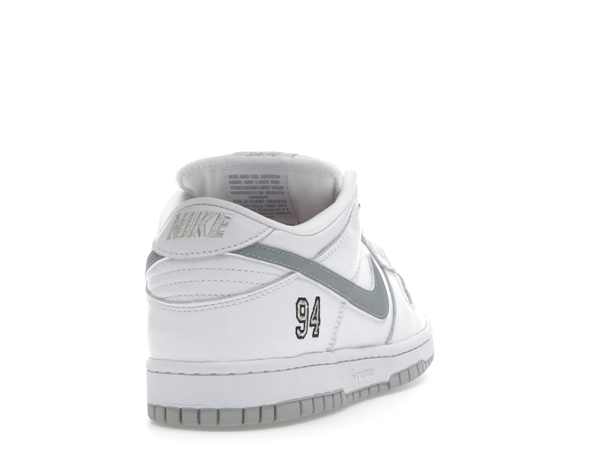 Nike SB Dunk Low Supreme 94 Blanc Argent Métallisé