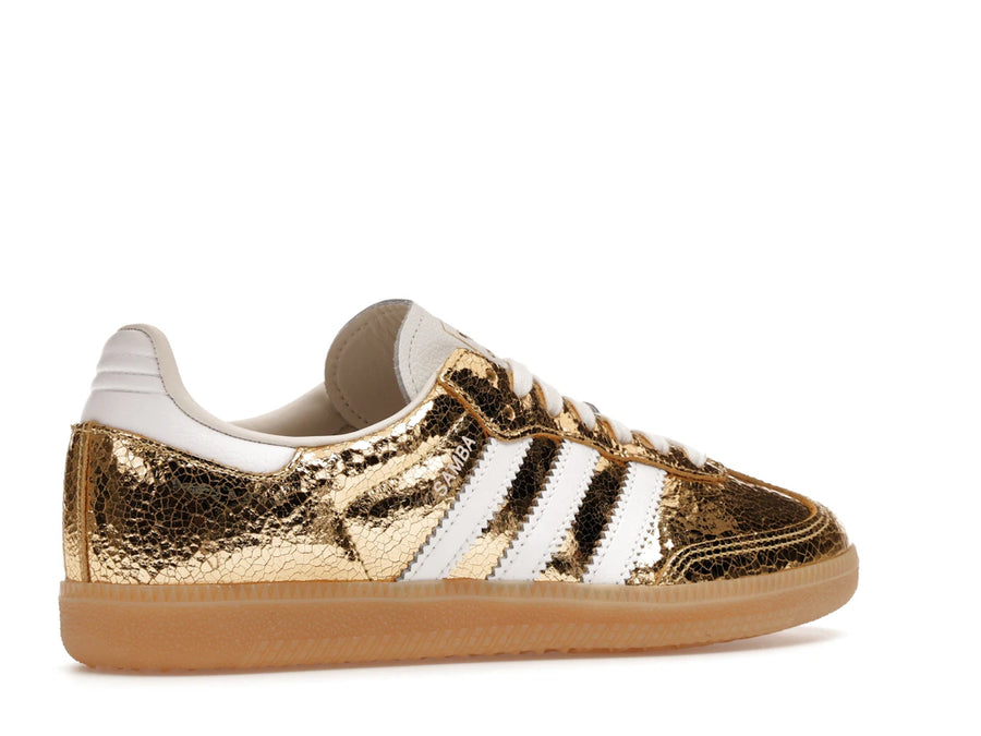 adidas Samba OG Gold Metallic Cracked Leather (Femme)