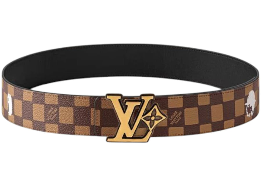 Ceinture réversible Louis Vuitton x Nigo LV Flower Damier Phriendship 40 mm marron