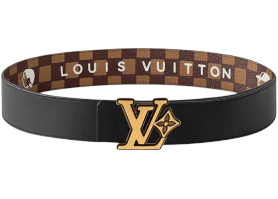 Ceinture réversible Louis Vuitton x Nigo LV Flower Damier Phriendship 40 mm marron