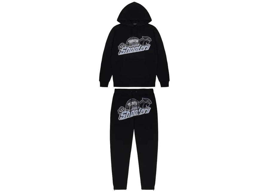 Trapstar Shooters Hoodie Tracksuit Black/Sky Blue